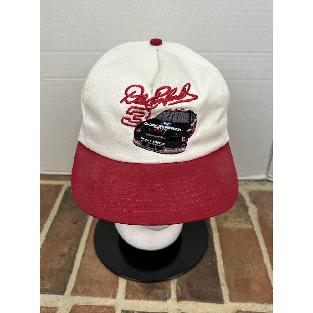 Dale Earnhardt #3 Goodwrench NASCAR 7 Time Champion Snapback Hat Cap White Red